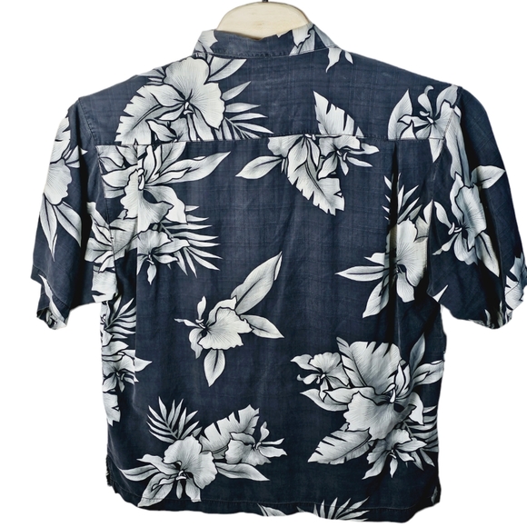 TOMMY BAHAMA 100% Silk Hibiscus Island Hawaiian Tropical Camp Shirt Size Large - Picture 5 of 10
